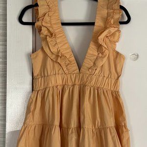 Abercrombie and Fitch Orange Ruffle Tiered Mini Dress